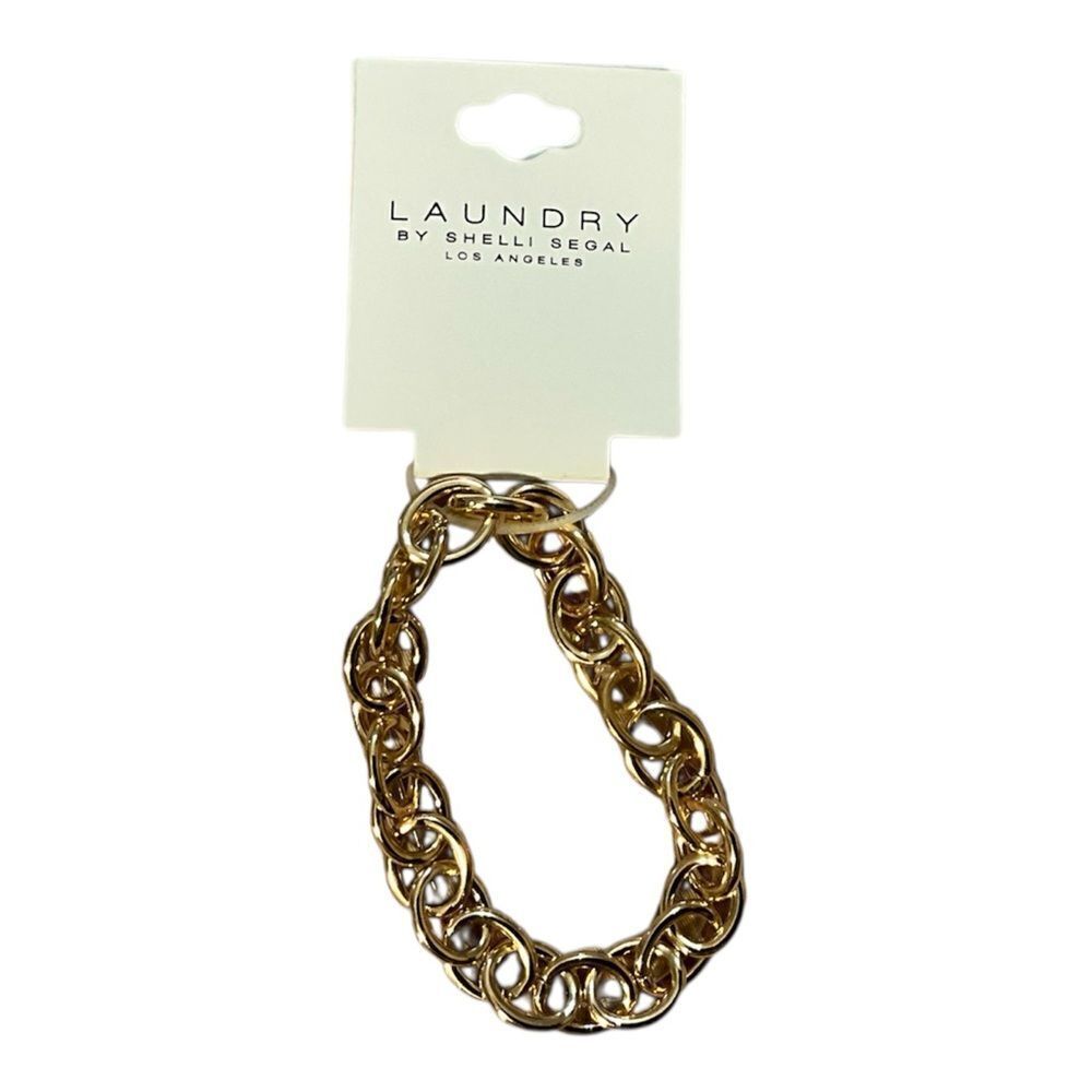 Laundry by Shelli Segal gold tone stretch chain bracelet.  NWOT